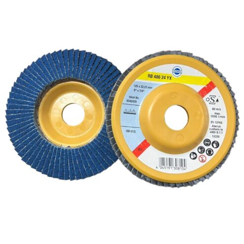 Lamelni brusni disk fi125x22mm, zyrkon, RB 486 24 YX, kosi